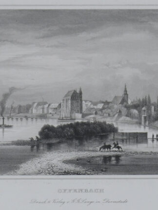 -OFFENBACH/Main. Gesamtansicht vom Main aus.