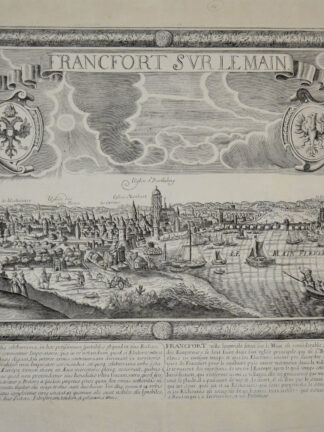 -Francfort sur le Main. Gesamtansicht mit 2 Wappendarstellungen und Bordüre