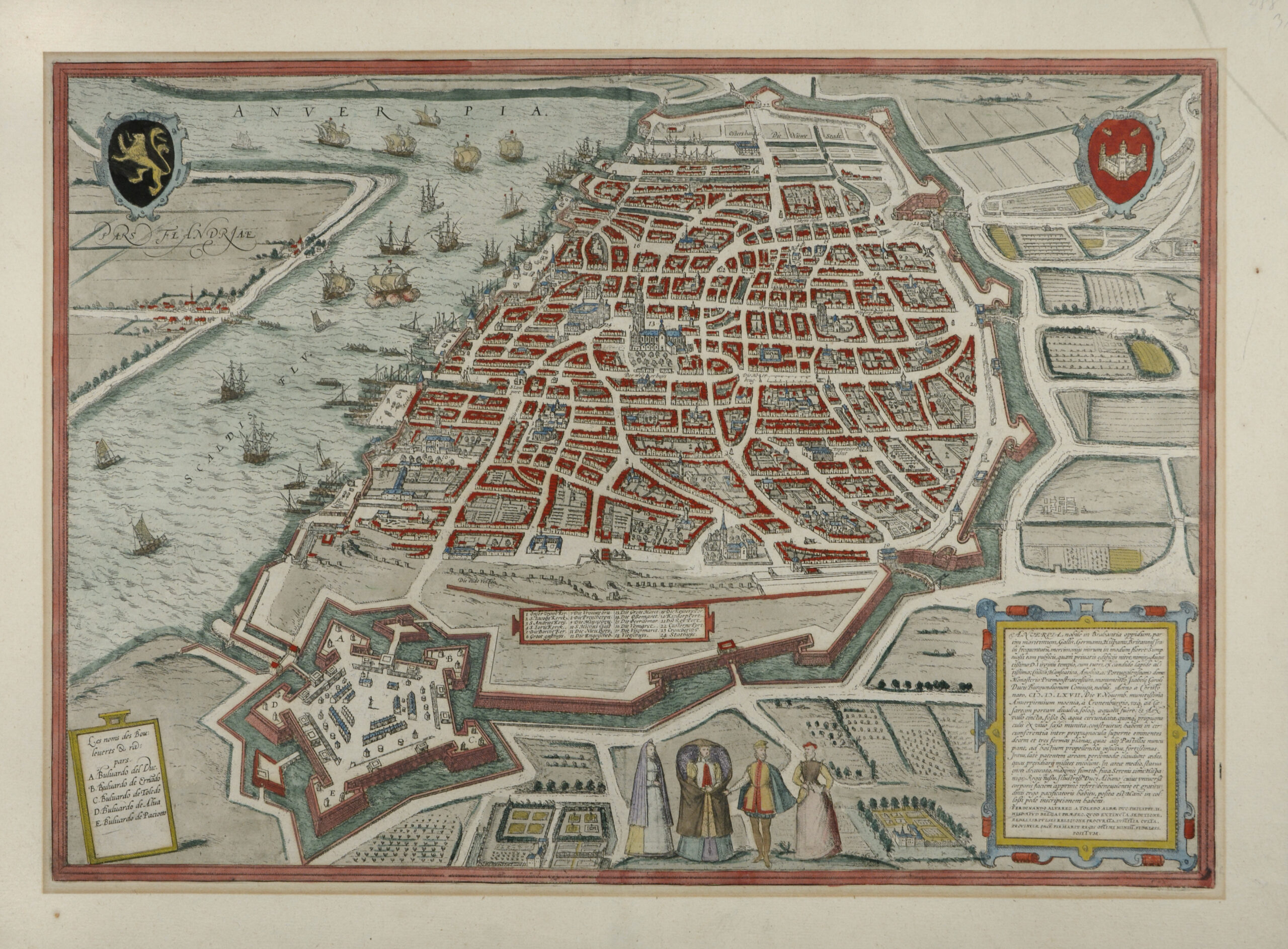 -ANTWERPEN. Anverpia. Gesamtansicht aus der Vogelschau.