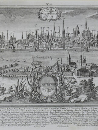 -KÖLN - COLONIA AGRIPPINA - Cöln. Gesamtansicht von Köln mit Legende am unteren Bildrand.