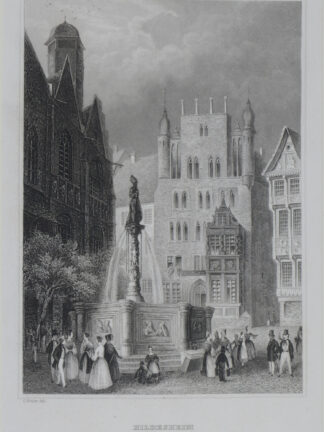 -HILDESHEIM. Marktplatz mit dem Brunnen.