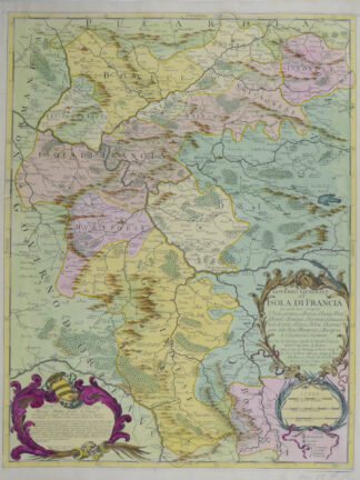 -ILE DE FRANCE - "Governo Generale dell'Isola die Francia". Die Ile de France  mit Paris in der oberen Hälfte der Karte