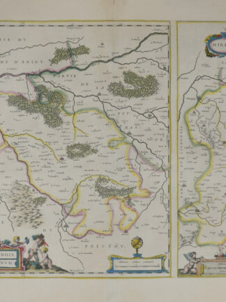 -FRANKREICH - "Loudonois. Laudunum / Mirebalais." 2 Detailkarten. Eine Karte mit Loudun im Zentrum