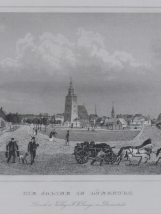 -LÜNEBURG. Die Saline im Vordergrund Pferdefuhrwerk.