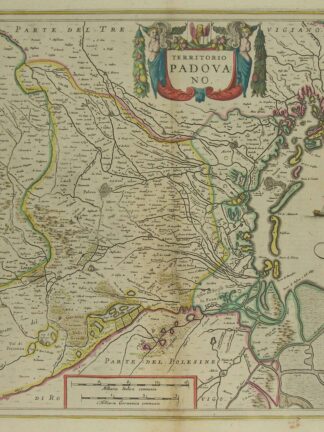 -PADUA. Territorio Padovano. Karte der Region um Padua mit dem Golf von Venedig. Mit figürlicher Kartusche