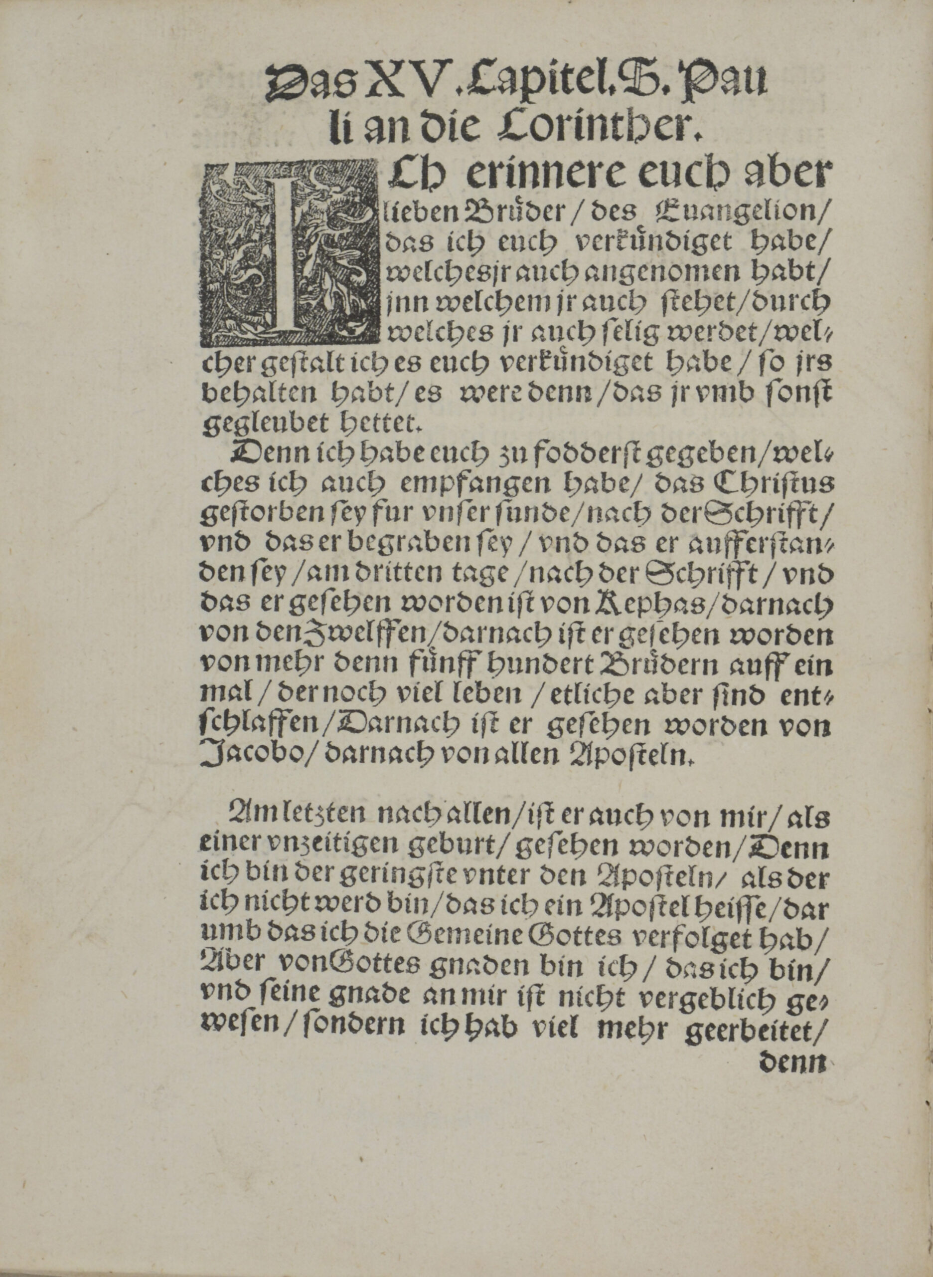 Mar(tin). -Das XV. Capitel der Ersten Epistel S. Pauli An die Corinther.