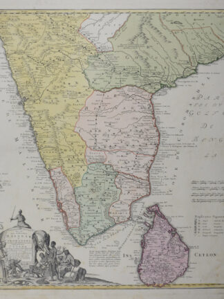 -ASIEN/INDIEN. - "Peninsula Indiae citra Gangem hoc est orae celeberrimae Malabar & Coromandel Cum adjacente Insula non minus celebratissima Ceylon."