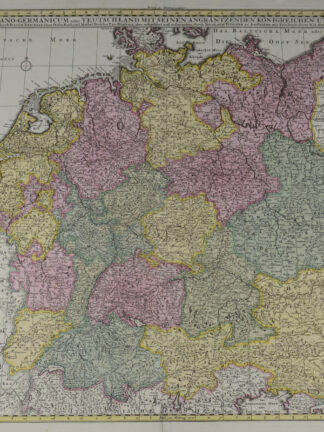 -DEUTSCHLAND. S.Imperium Romano-Germanicum oder Teutschland mit seinen angräntzenden Königreichen und Provincien. Landkarte Deutschlands und der angrenzenden Regionen.