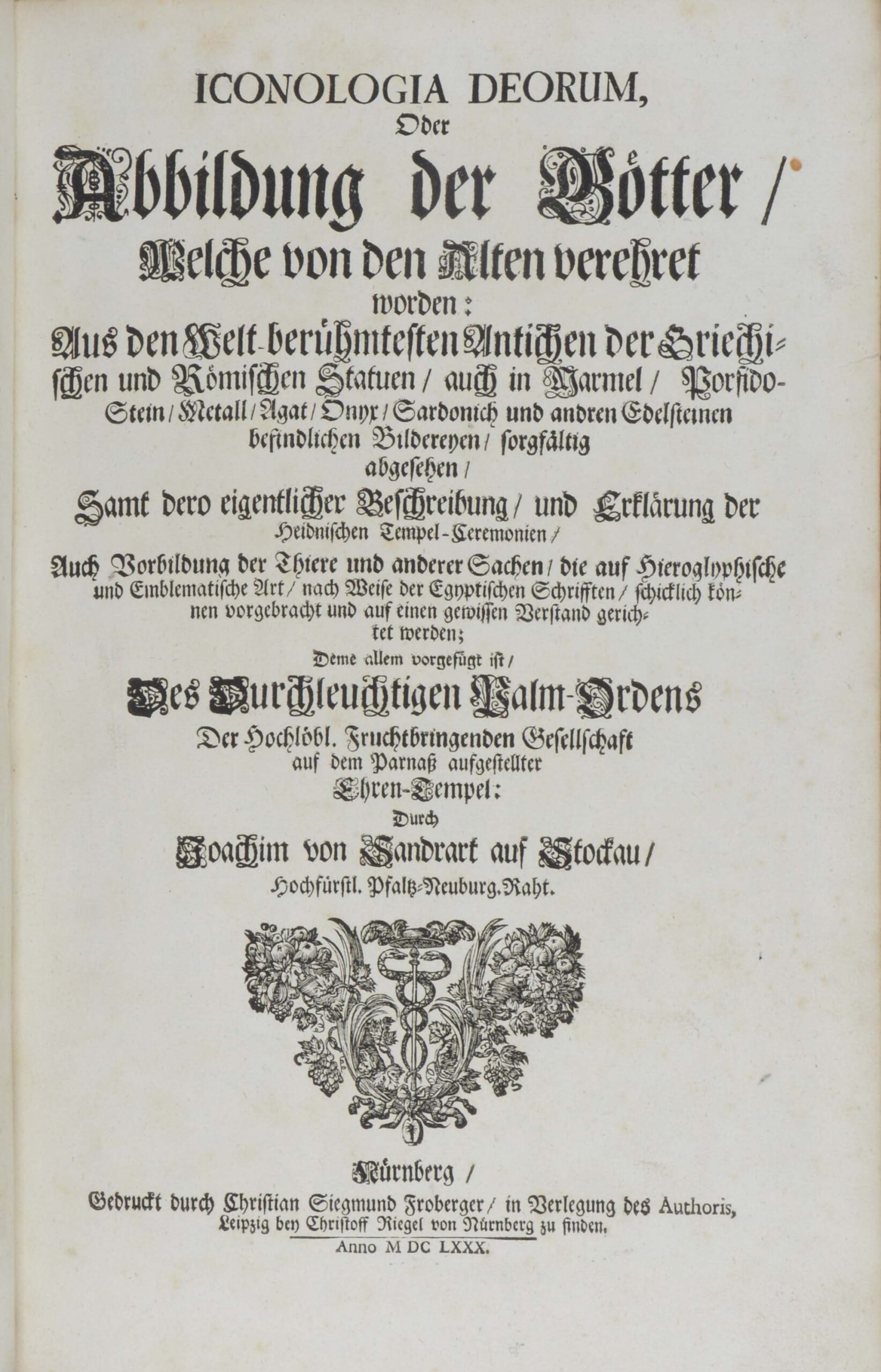 Joachim von. -Iconologia Deorum oder Abbildung der Götter