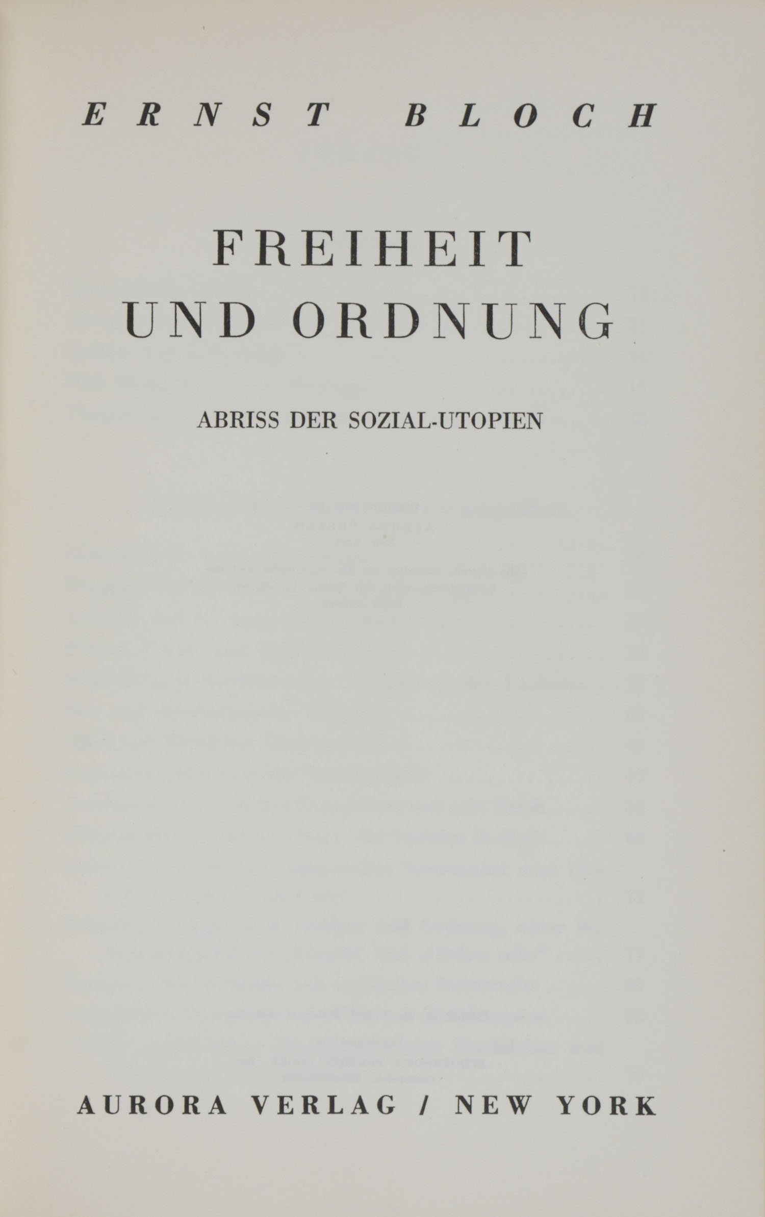 Ernst. -Freiheit und Ordnung.