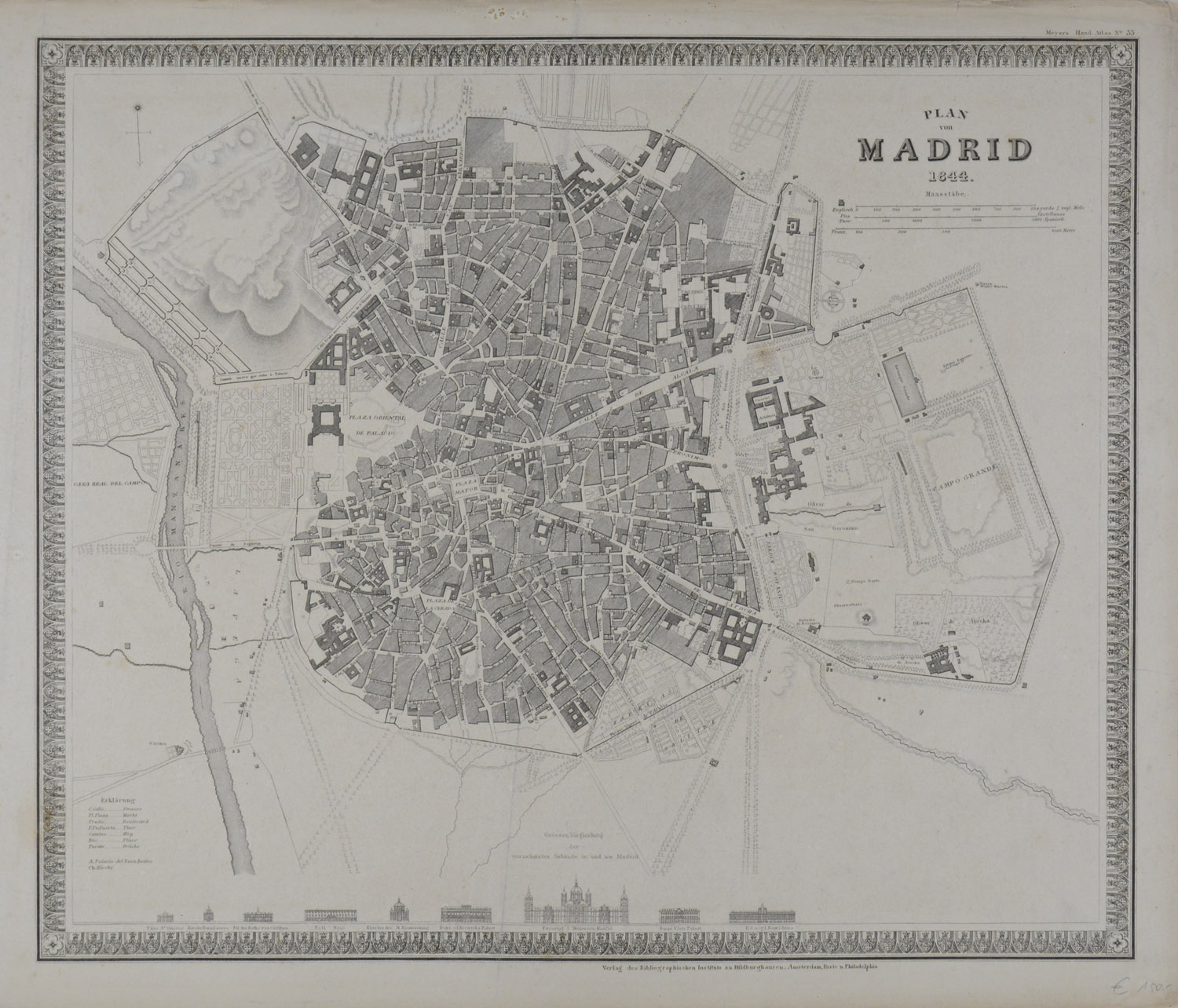 -MADRID - Plan von Madrid 1844.