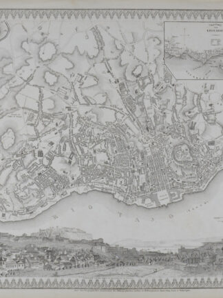-LISSABON - Plan "Lissabon 1844" mit Nebenkarte "Umgebung von Lissabon"