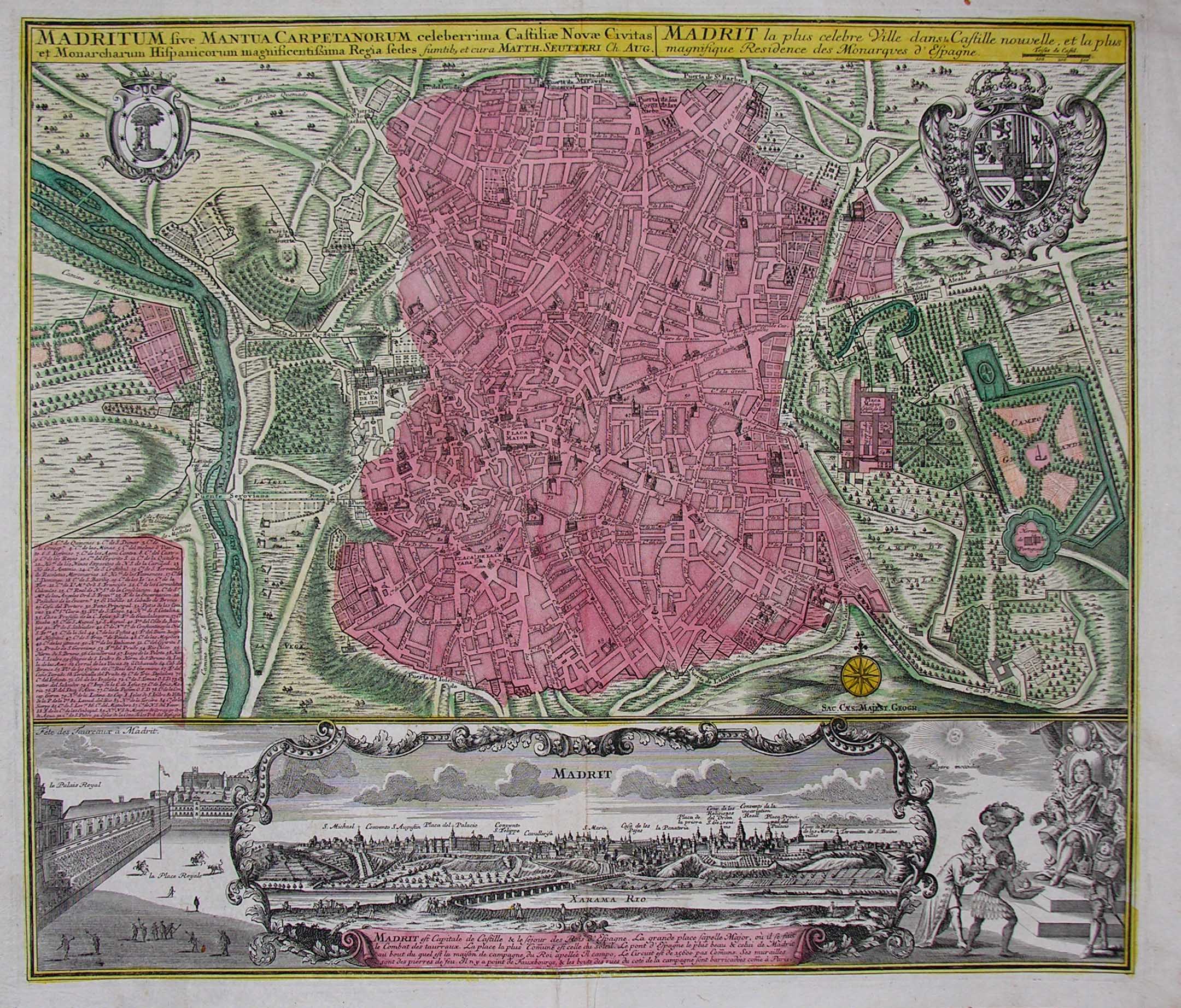 -MADRID. Madritum sive mantua carpetanorum...... madrit la plus celebre ville dans la Castille... Plan von Madrid mit Gesamtansicht