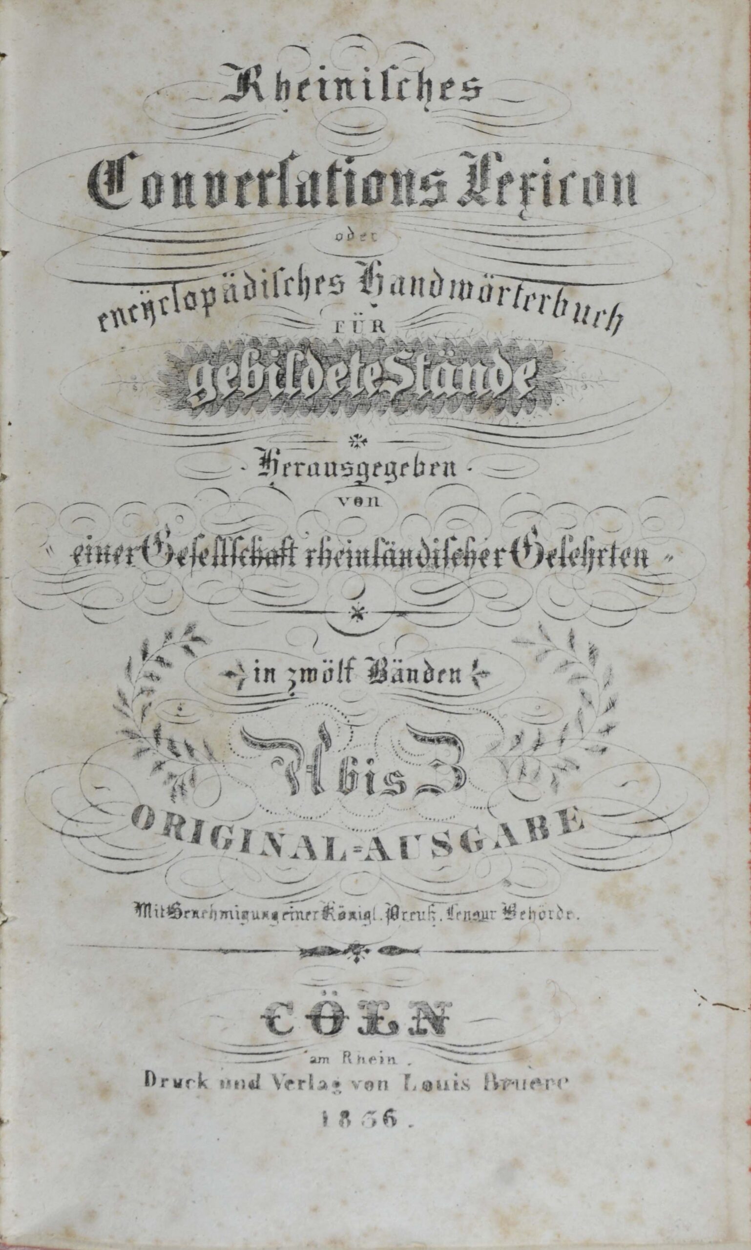 Rheinisches Conversations Lexicon oder encyclopädisches Handwörterbuch für gebildete Stände. <br />Herausgegeben von einer Gesellschaft rheinländischer Gelehrten. – Bild 3