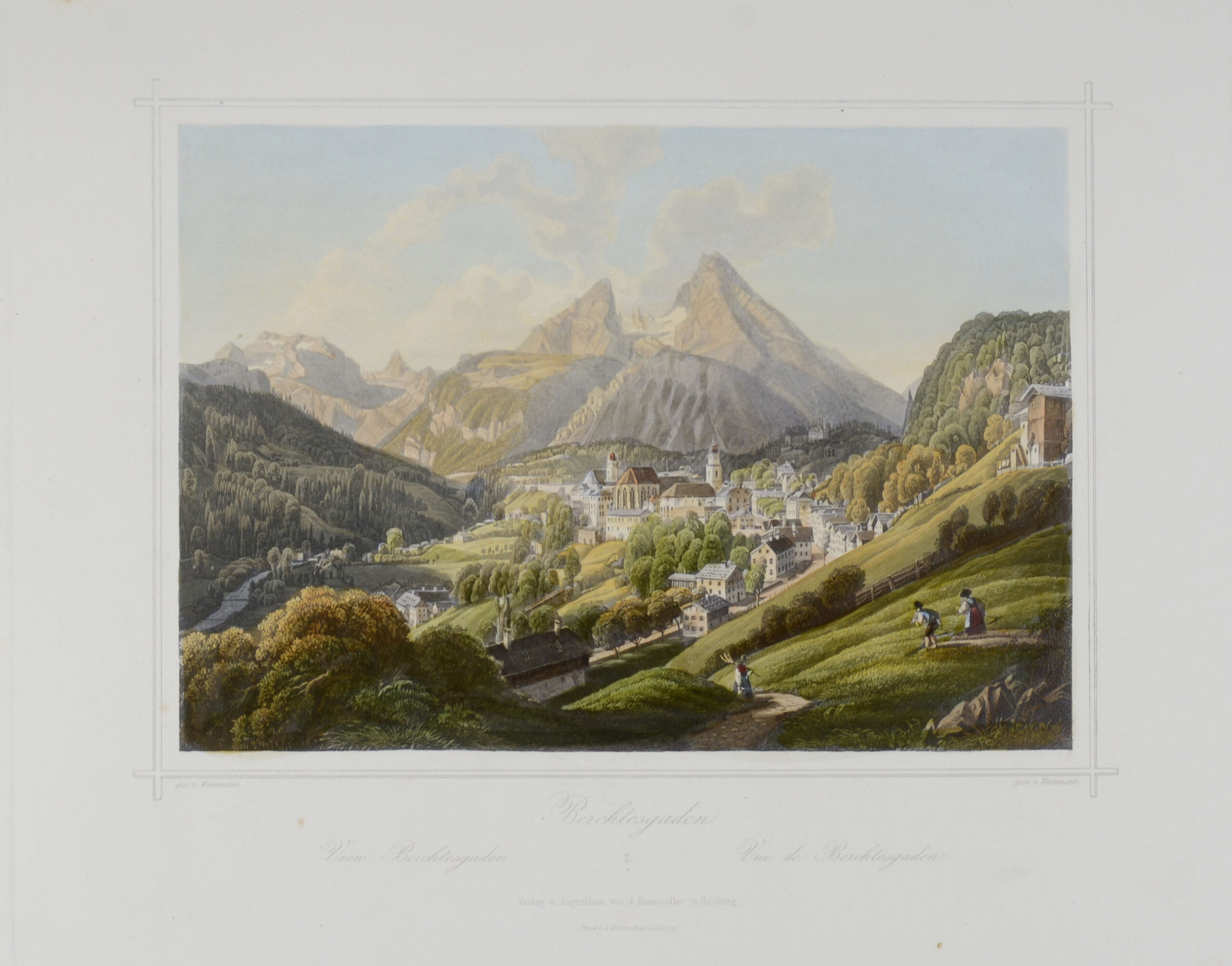 Album mit altkolorierten Ansichten von Salzburg und Umgebung. – Bild 3