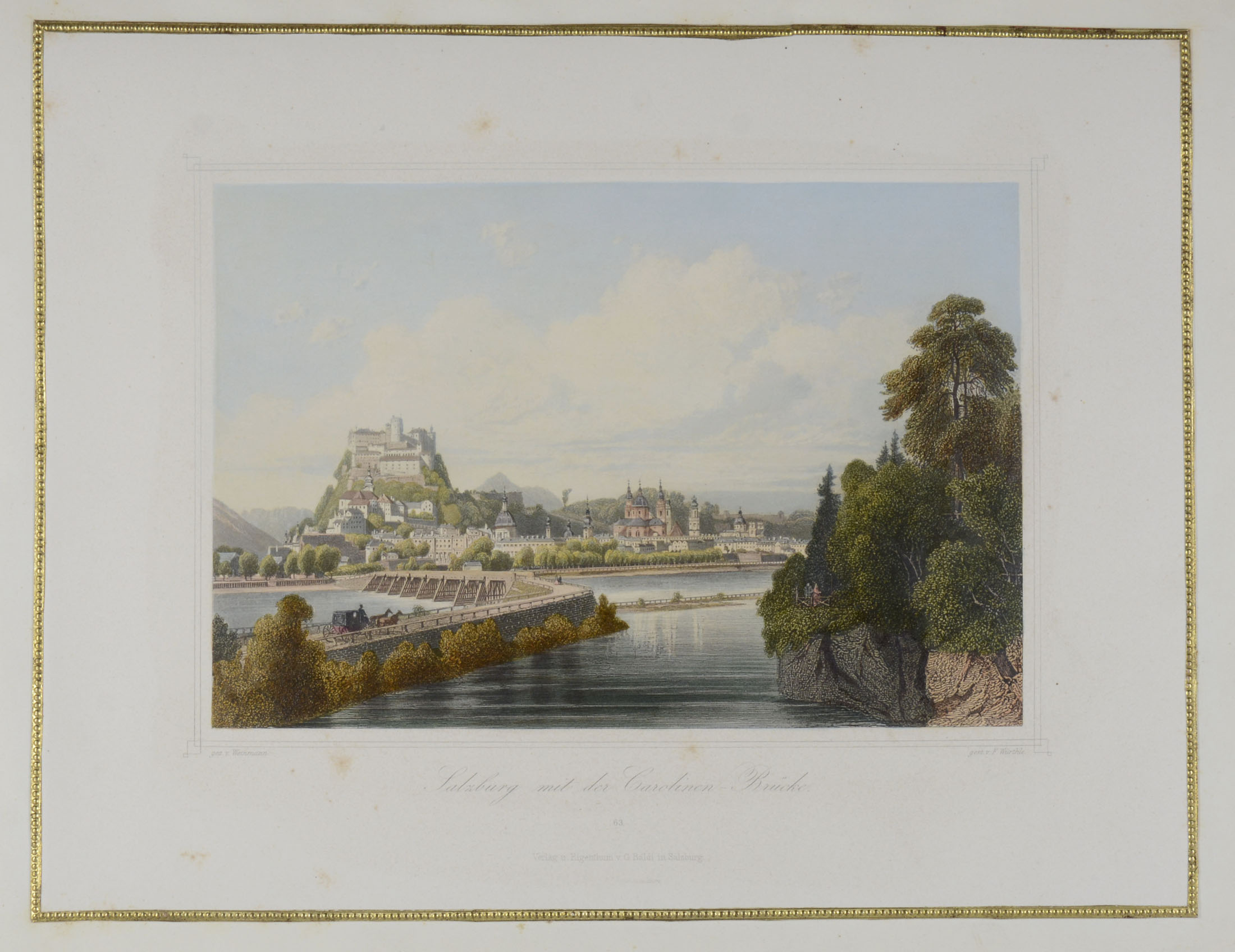 Album mit altkolorierten Ansichten von Salzburg und Umgebung. – Bild 4